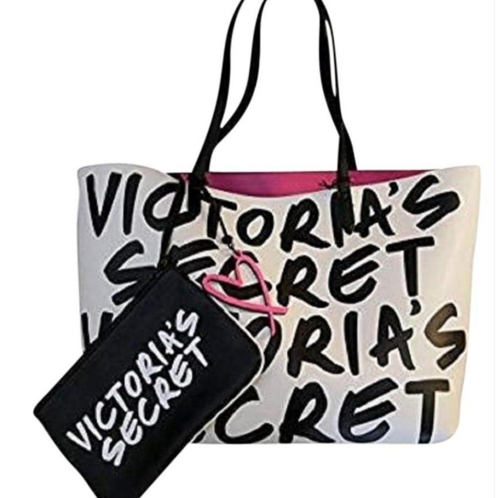Victoria's Secret Wicked Black and White Tote Bag